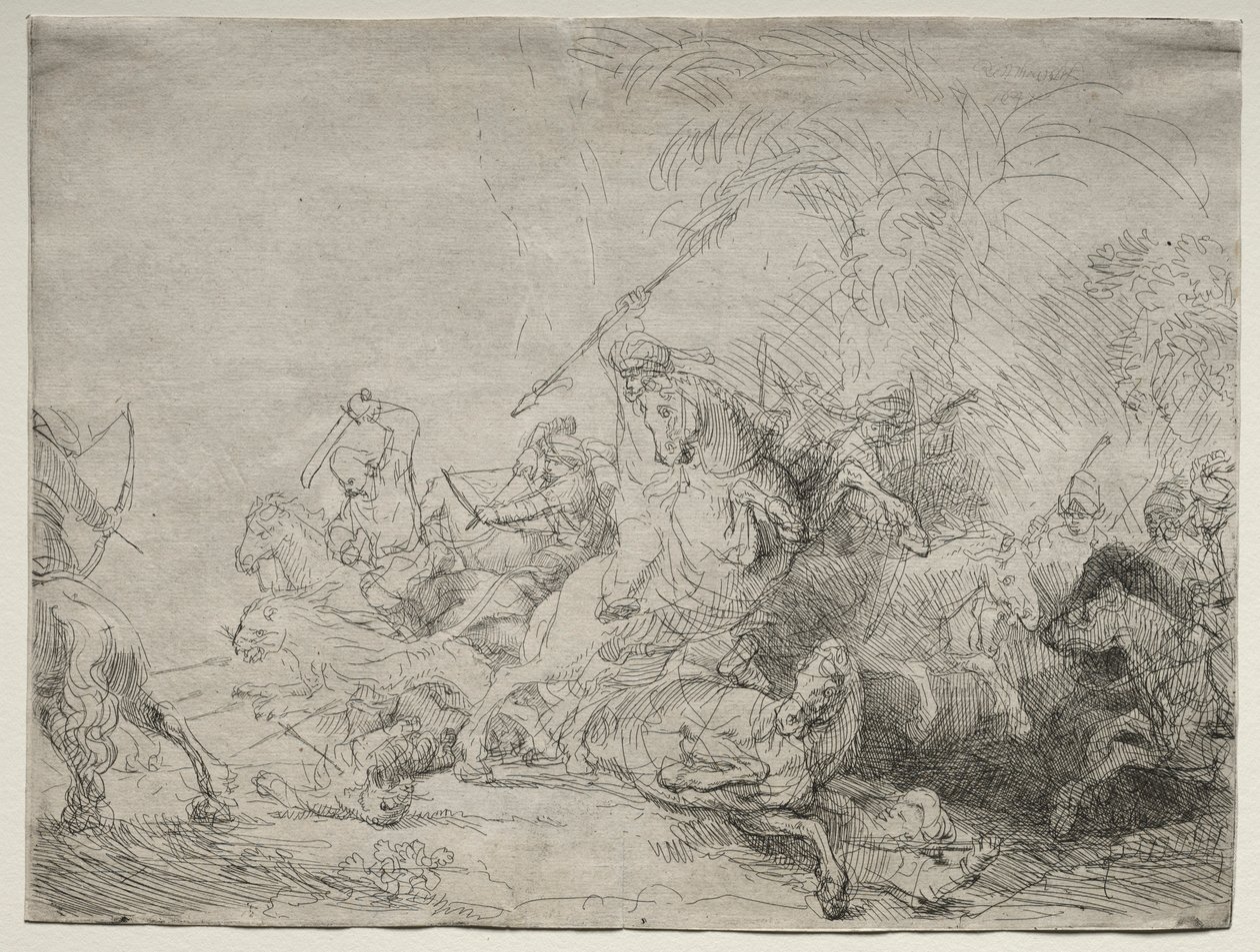 La grande caccia al leone da Rembrandt van Rijn