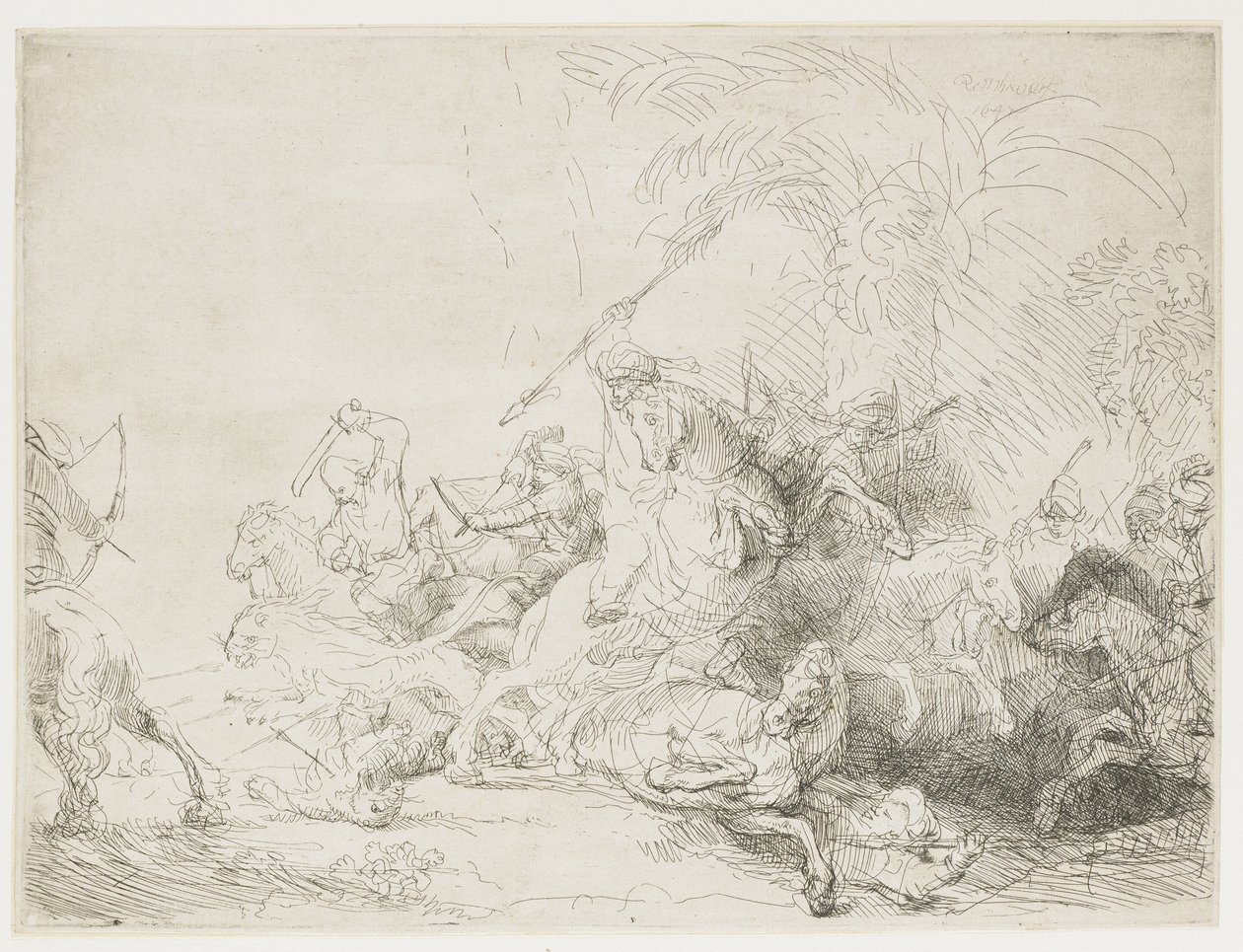 La grande caccia al leone da Rembrandt van Rijn