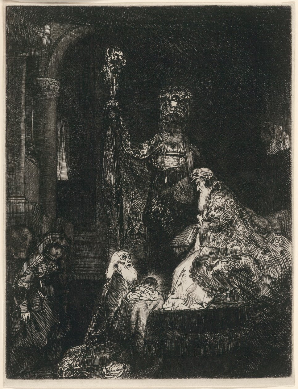 La Presentazione al Tempio nel Modo Scuro da Rembrandt van Rijn