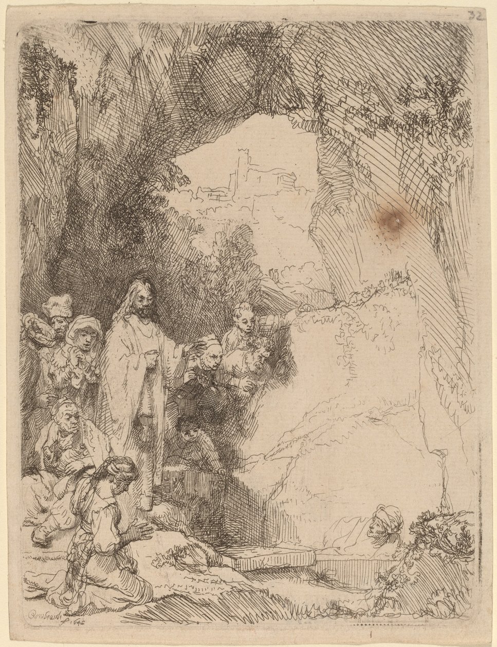 La resurrezione di Lazzaro: Piccola lastra da Rembrandt van Rijn