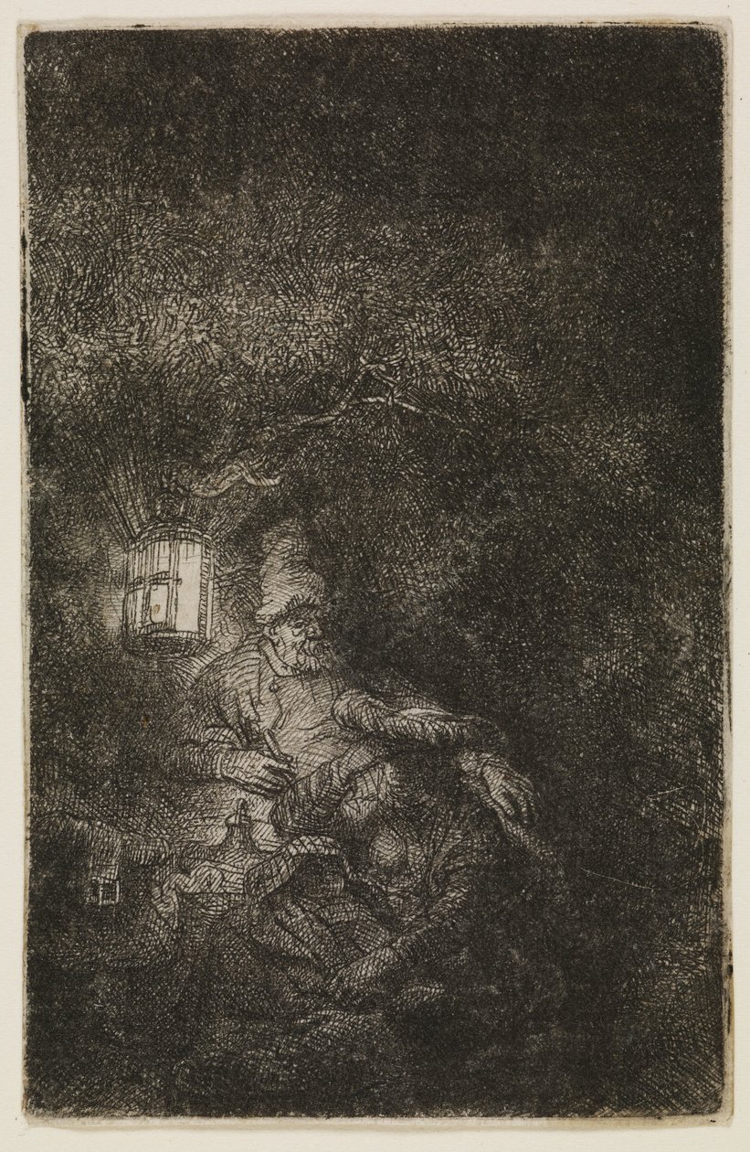 Il riposo durante il volo (un brano notturno) da Rembrandt van Rijn