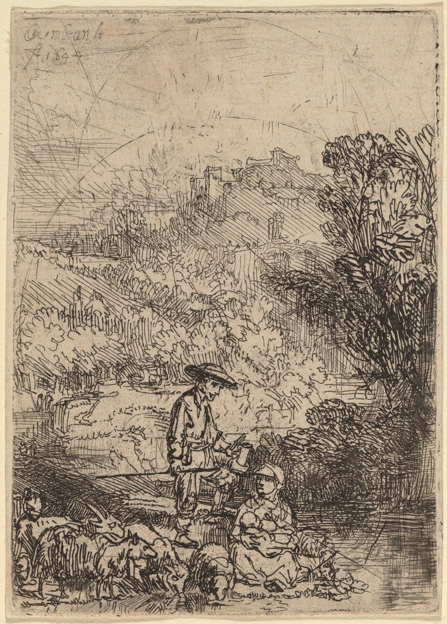 Il pastore e la sua famiglia da Rembrandt van Rijn