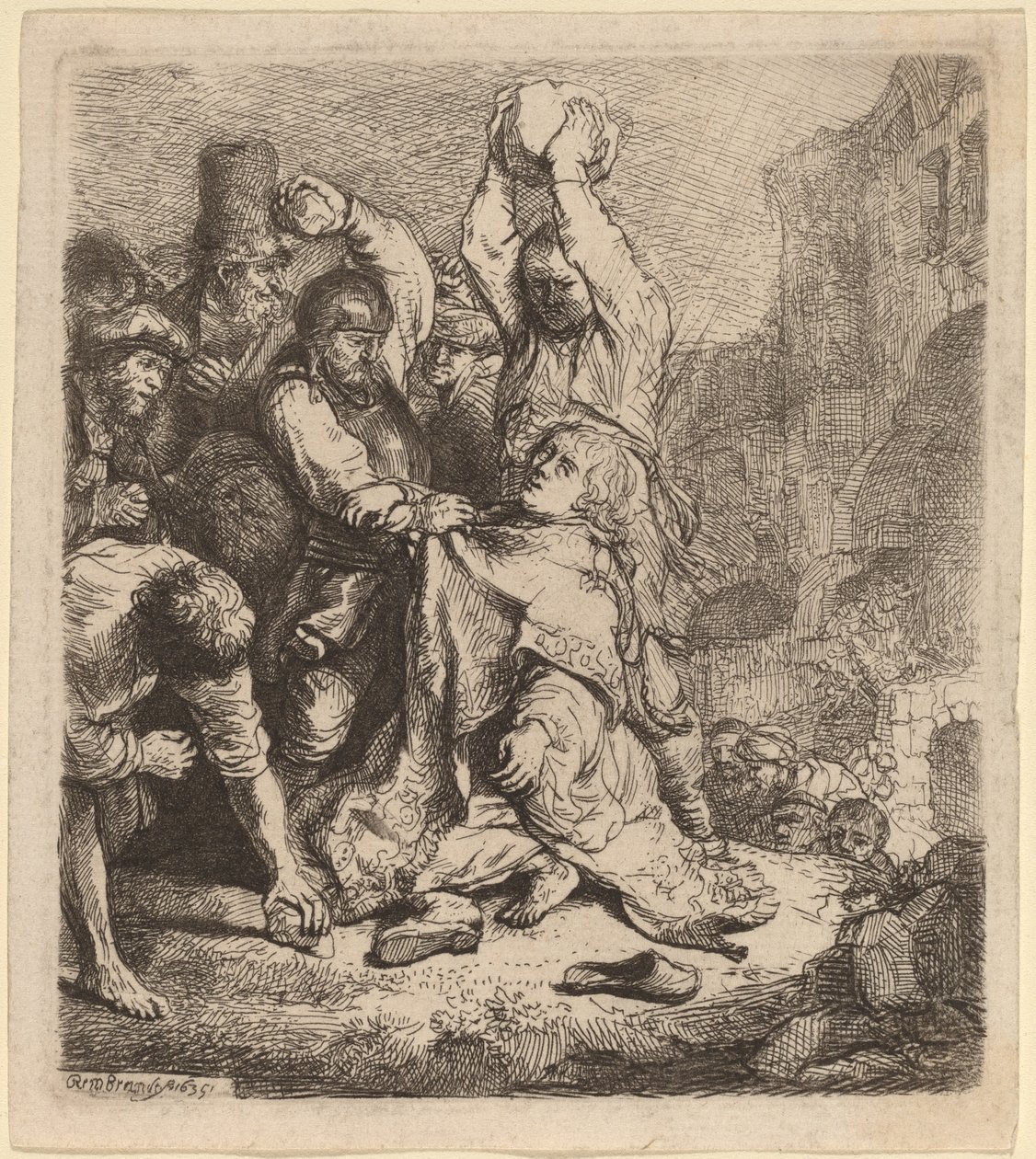 La lapidazione di Santo Stefano da Rembrandt van Rijn