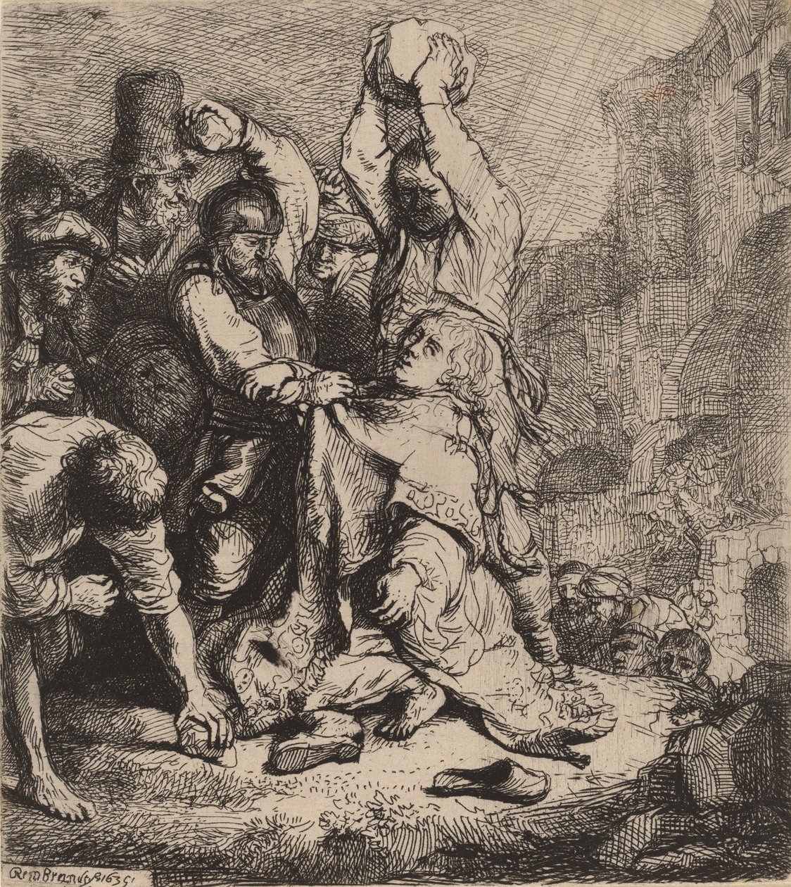 La lapidazione di Santo Stefano da Rembrandt van Rijn