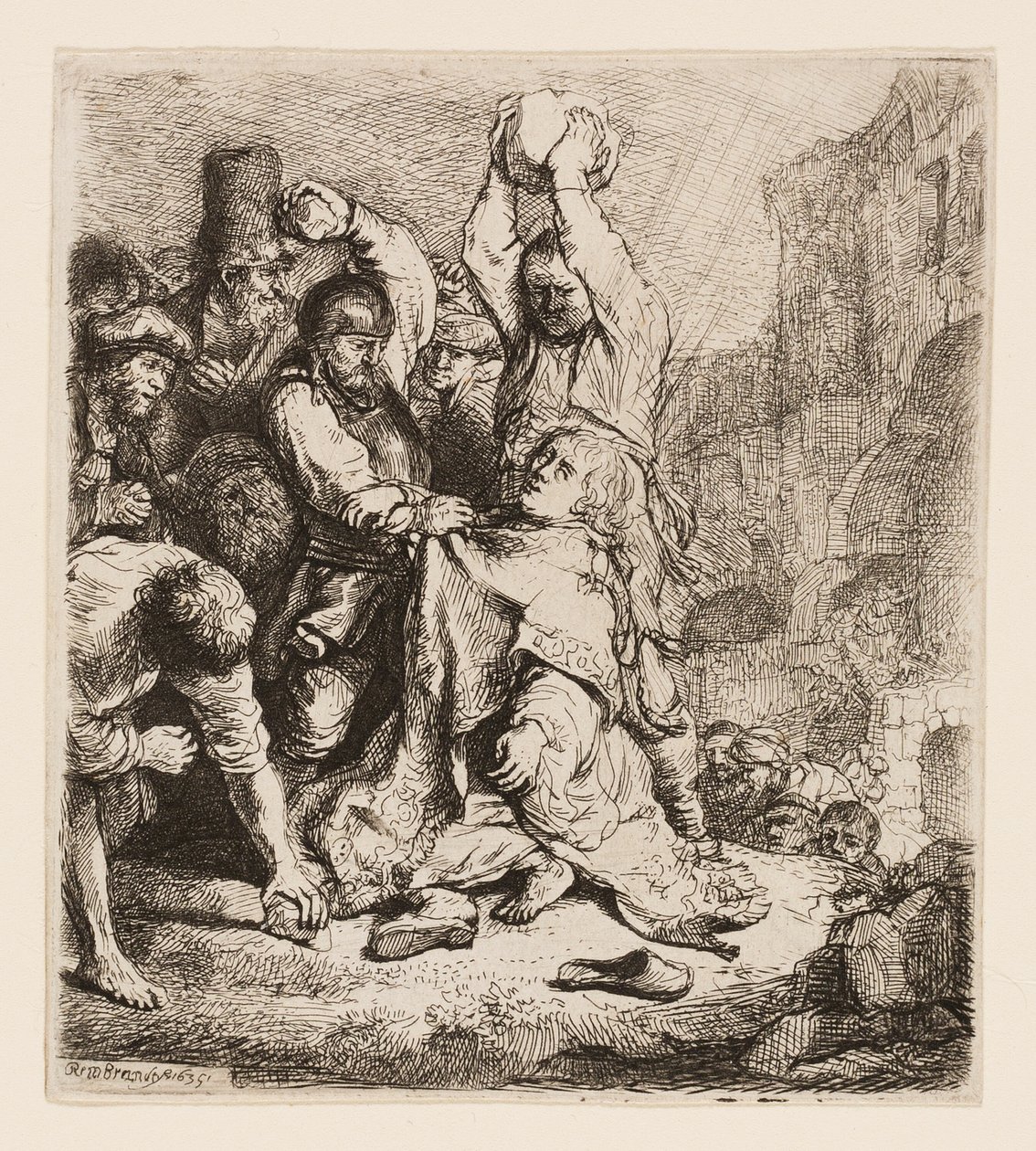 La lapidazione di Santo Stefano da Rembrandt van Rijn