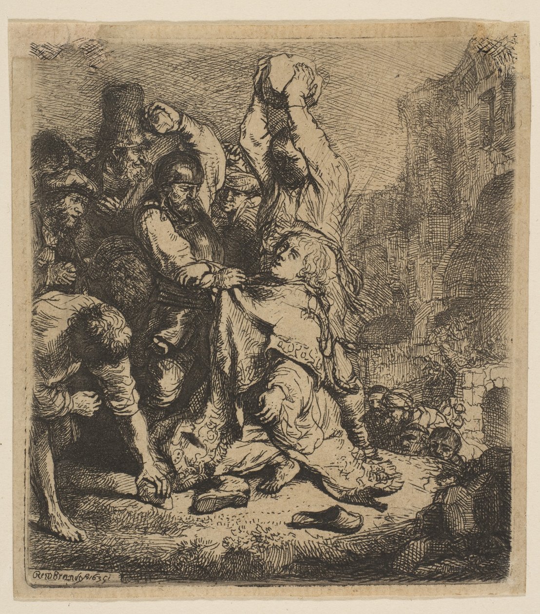 La lapidazione di Santo Stefano da Rembrandt van Rijn