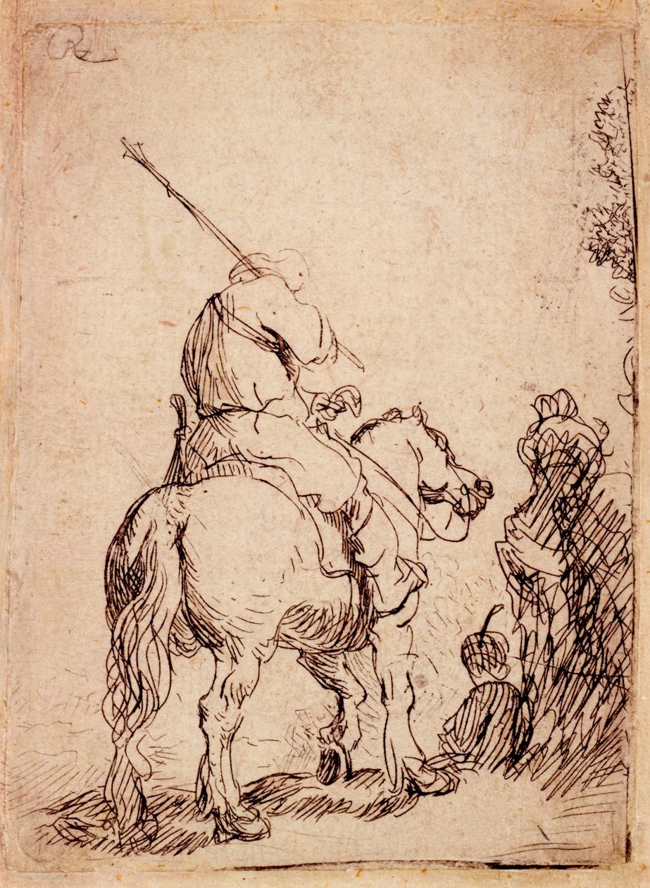 Il soldato con turbante a cavallo, 1632 da Rembrandt van Rijn