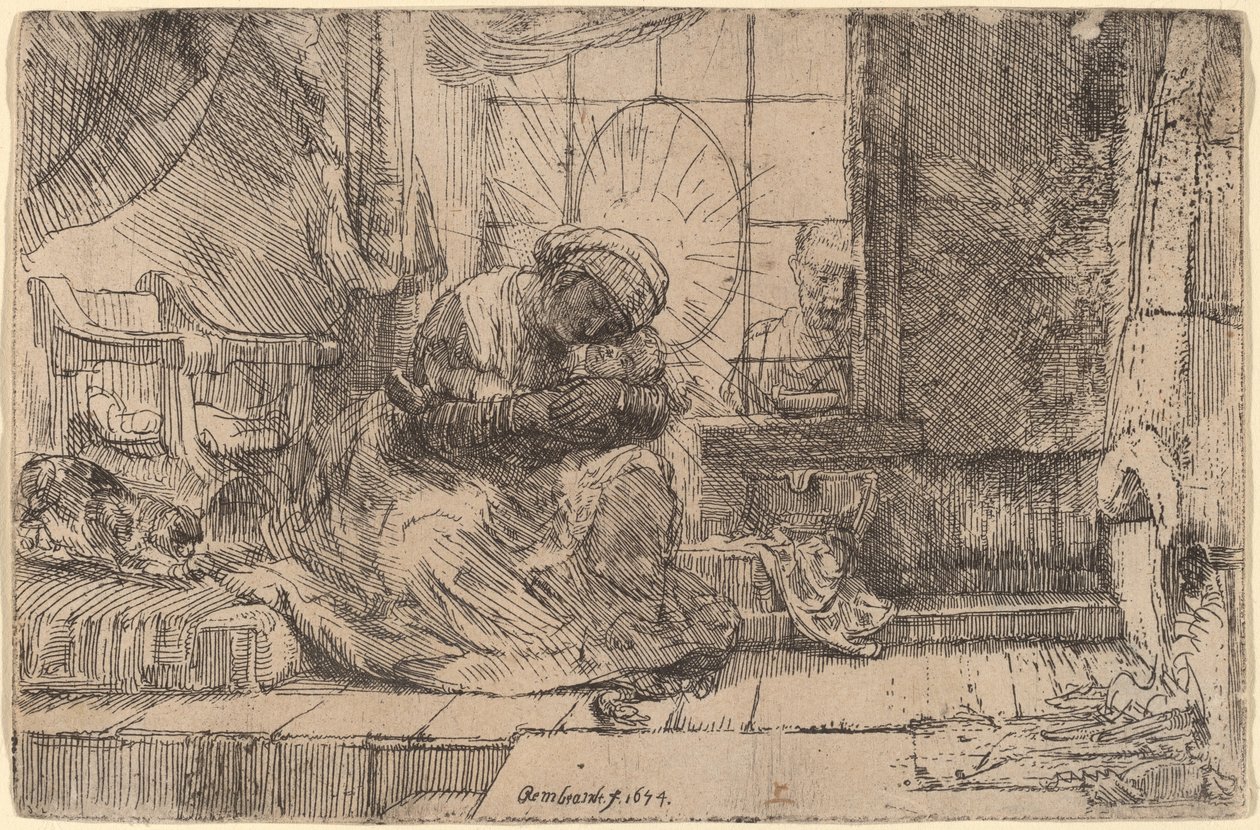 La Vergine e il Bambino con il Gatto e il Serpente da Rembrandt van Rijn