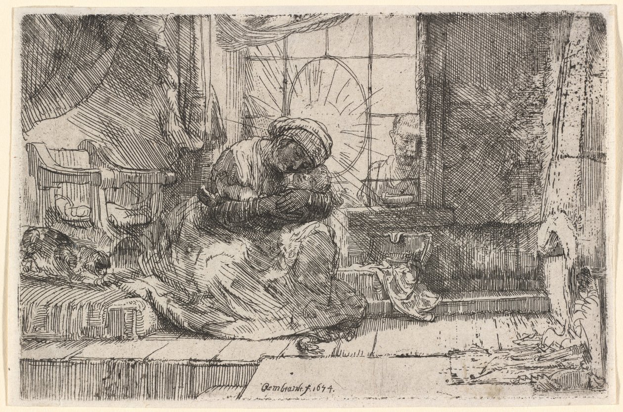La Vergine e il Bambino con il gatto e il serpente da Rembrandt van Rijn