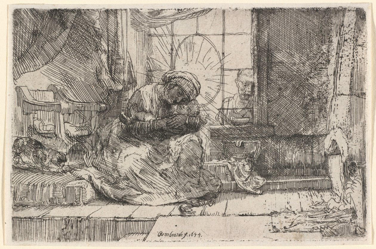 La Vergine con il Bambino, il gatto e il serpente da Rembrandt van Rijn