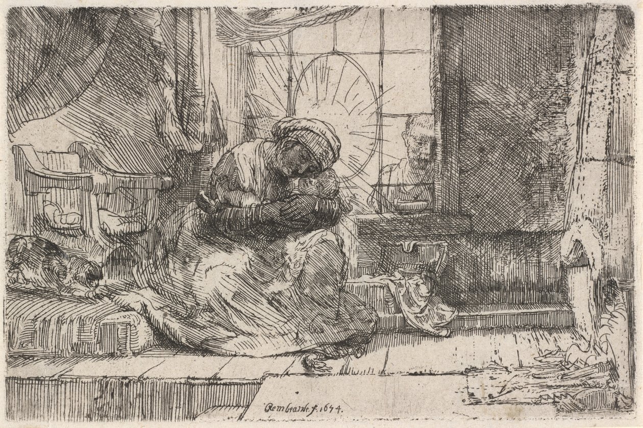 La Vergine e il Bambino con il Gatto e il Serpente da Rembrandt van Rijn