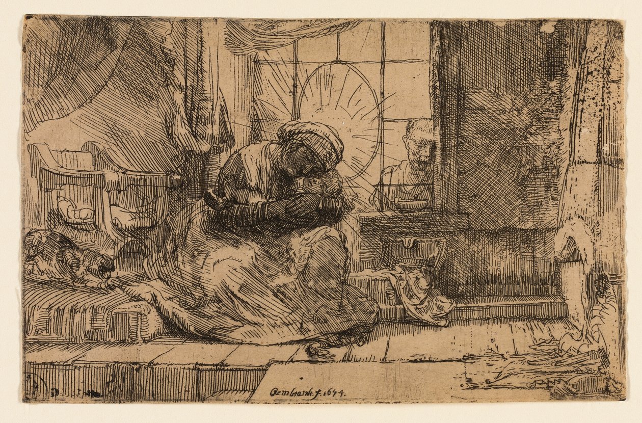 La Vergine e il Bambino con il gatto e il serpente da Rembrandt van Rijn