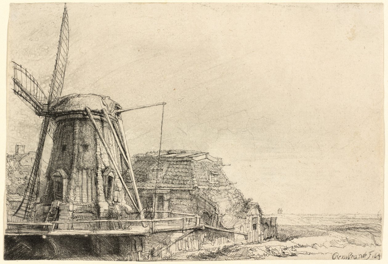 Il mulino a vento da Rembrandt van Rijn