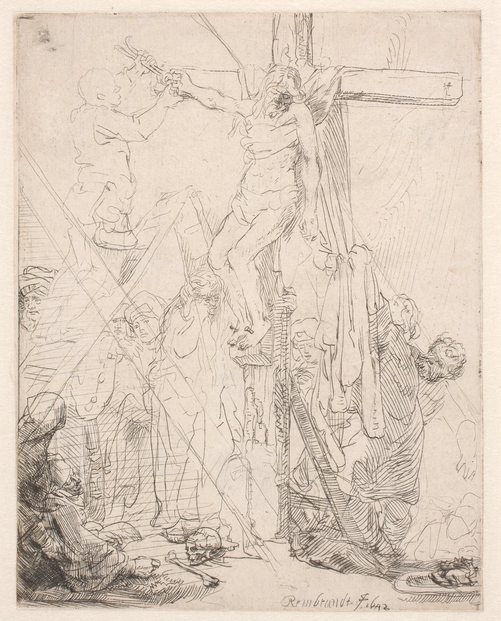 La deposizione dalla croce: uno schizzo da Rembrandt van Rijn