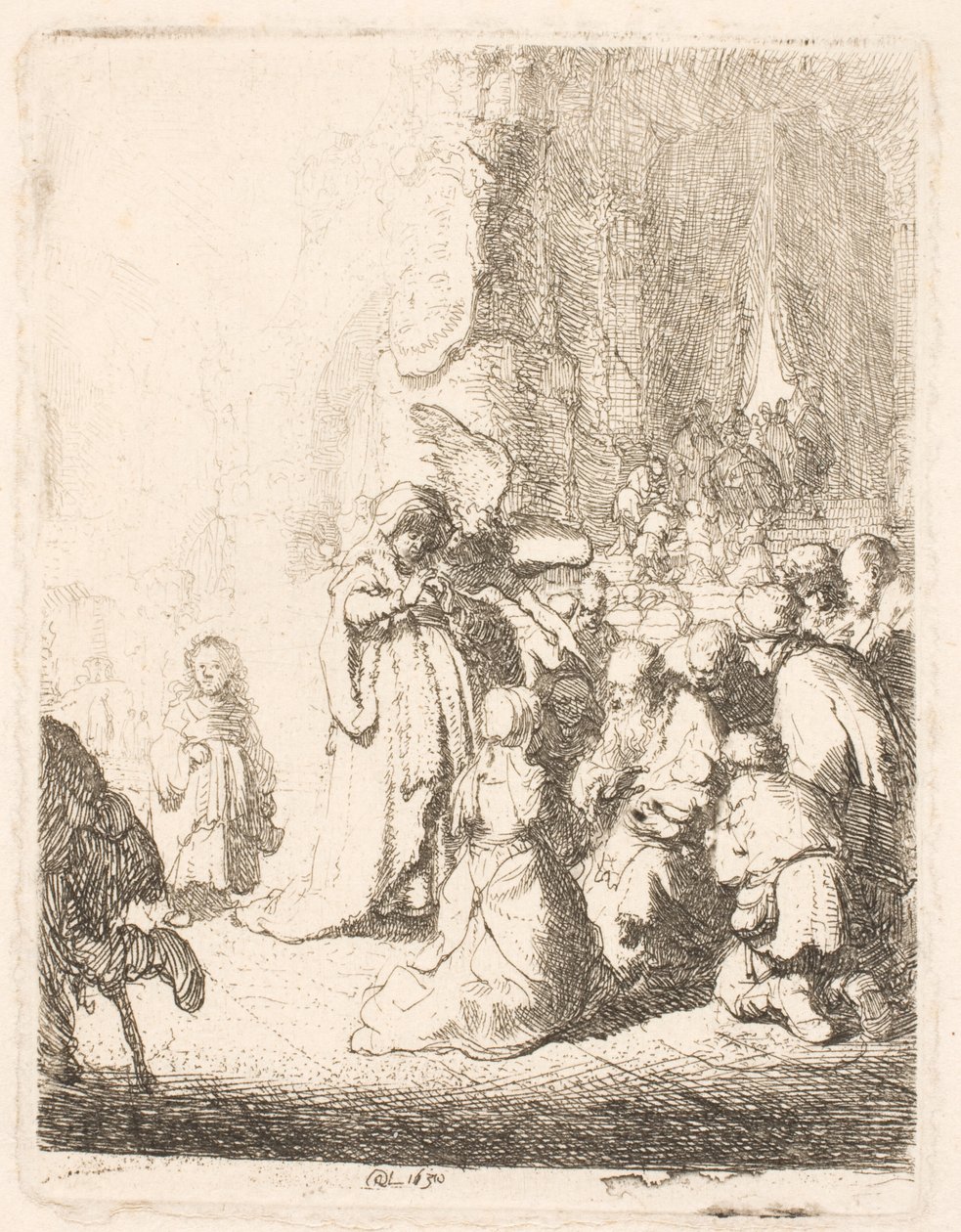 La presentazione al tempio (con l’angelo): piccola tavola da Rembrandt van Rijn