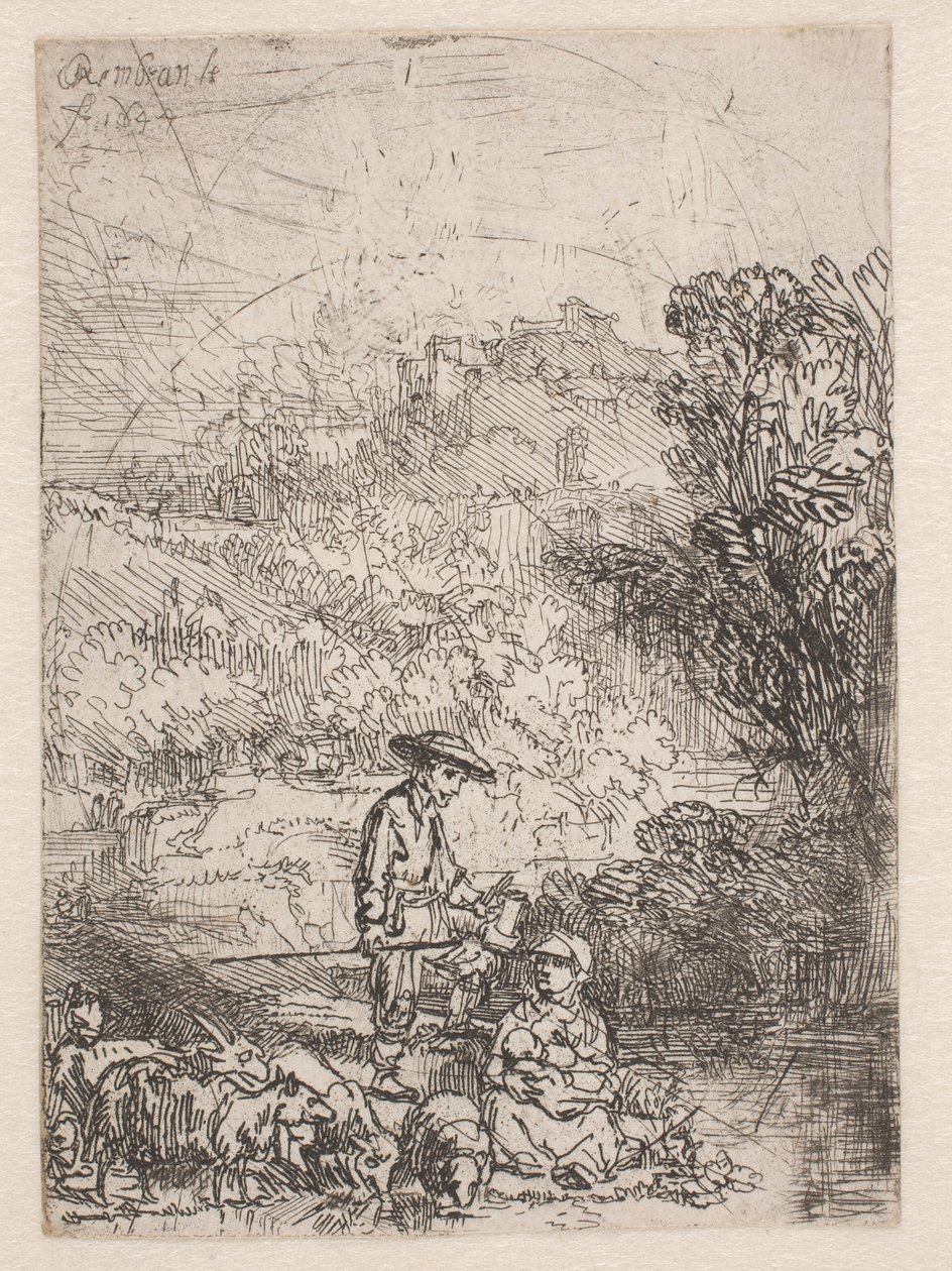 Il pastore e la sua famiglia da Rembrandt van Rijn