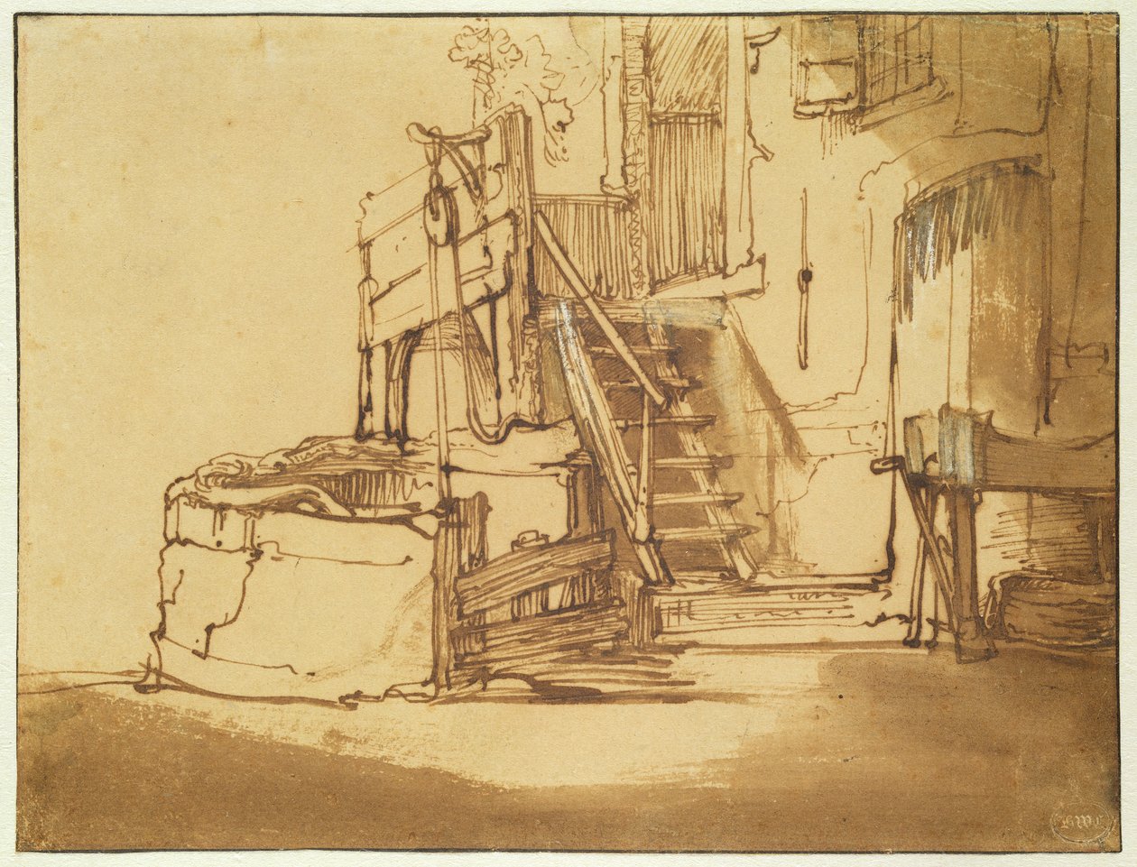 Il pozzo davanti alla fattoria da Rembrandt van Rijn