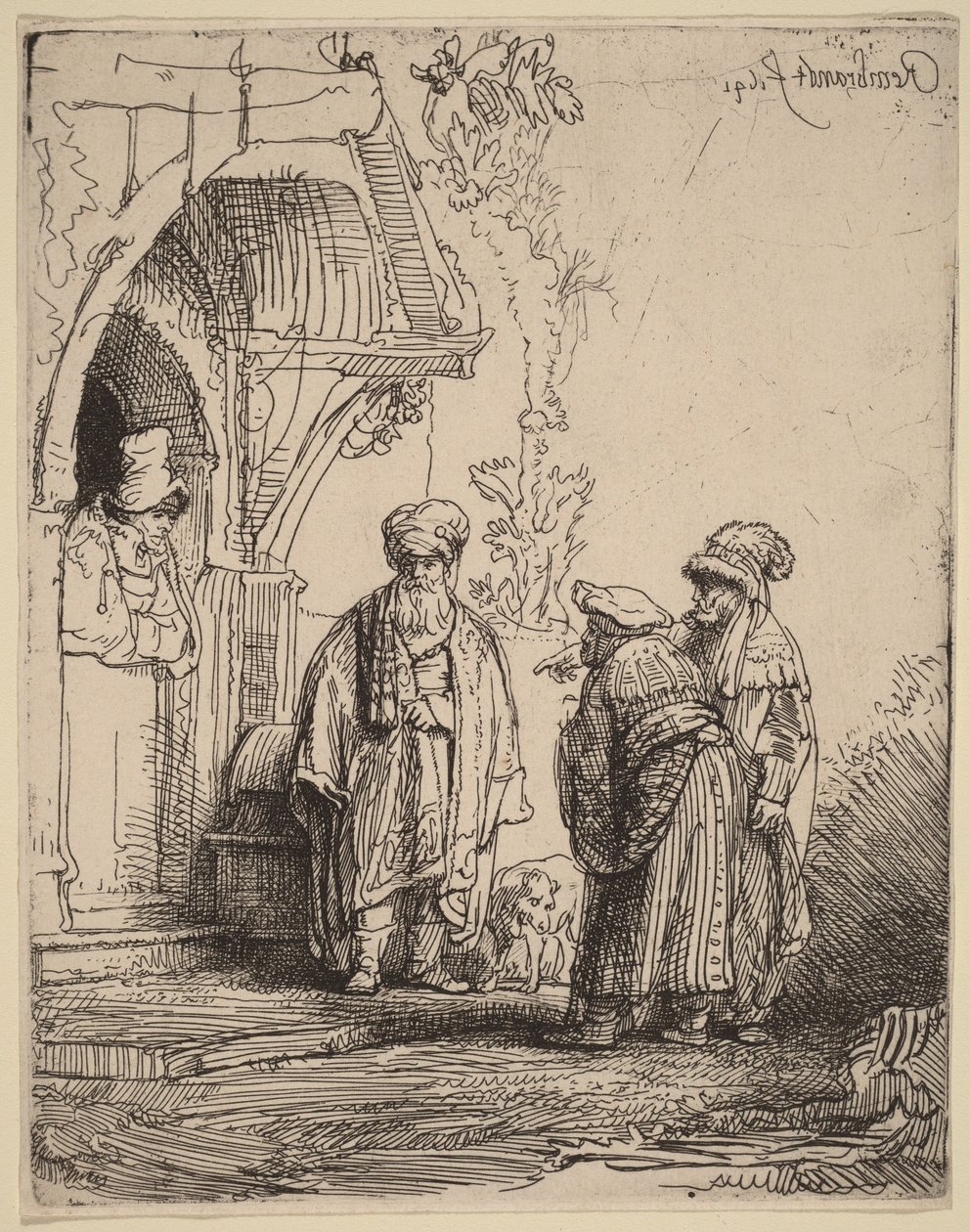 Tre figure orientali (Giacobbe e Labano) da Rembrandt van Rijn