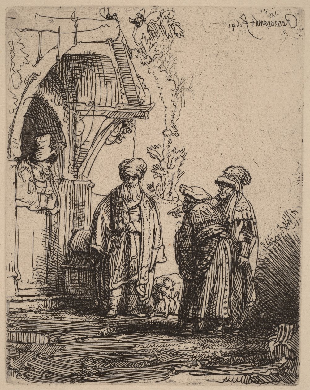 Tre figure orientali (Giacobbe e Labano) da Rembrandt van Rijn