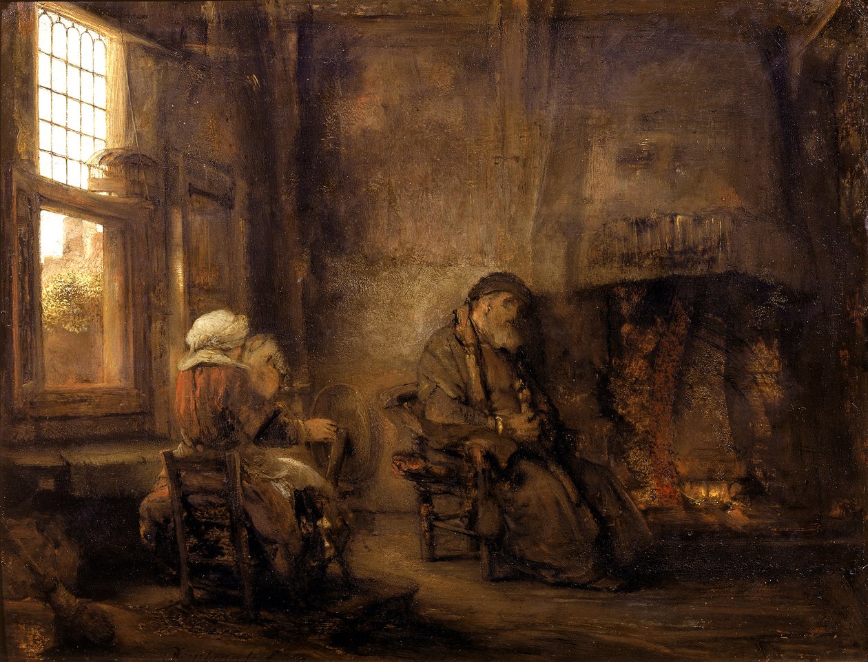 Tobia e Anna in attesa del ritorno del figlio, 1659 da Rembrandt van Rijn