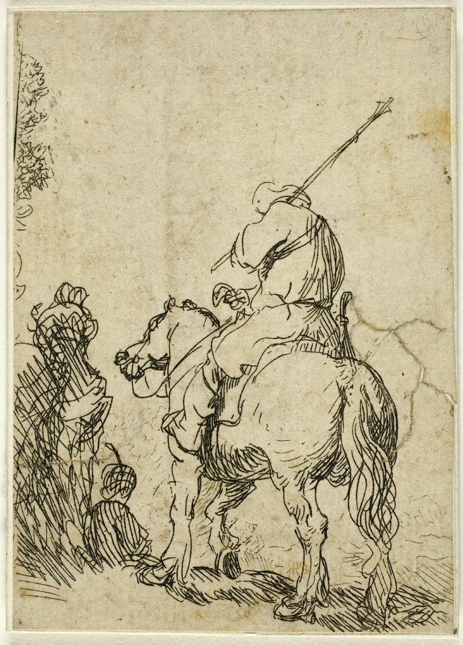 Soldato con turbante a cavallo da Rembrandt van Rijn