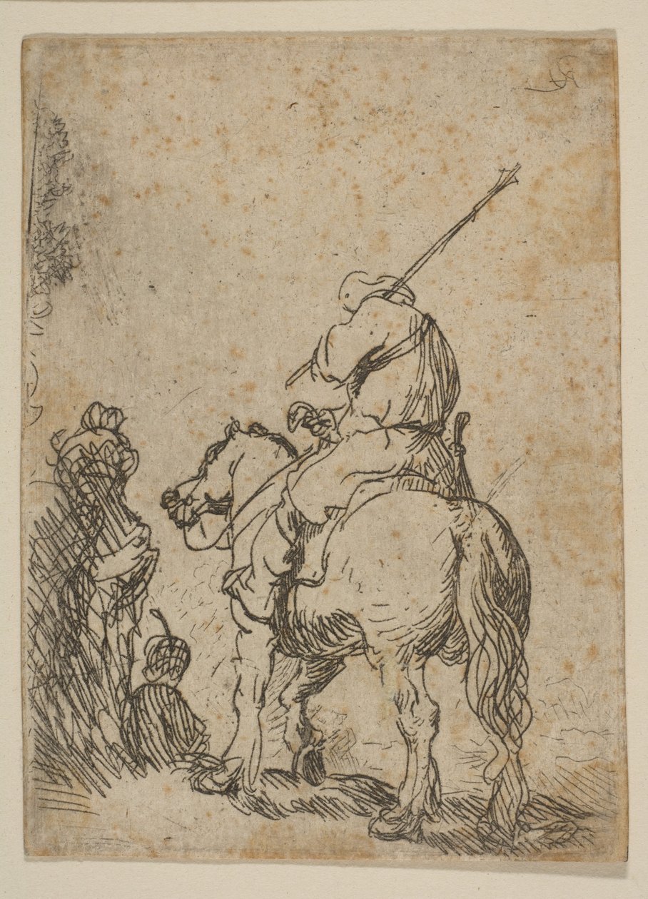 Soldato con turbante a cavallo da Rembrandt van Rijn