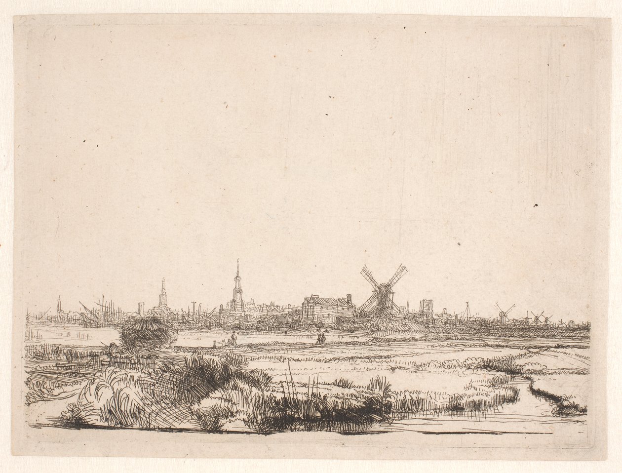 Vista verso Amsterdam da Rembrandt van Rijn