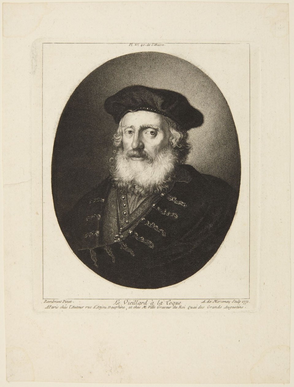 Vecchio con berretto da Rembrandt van Rijn