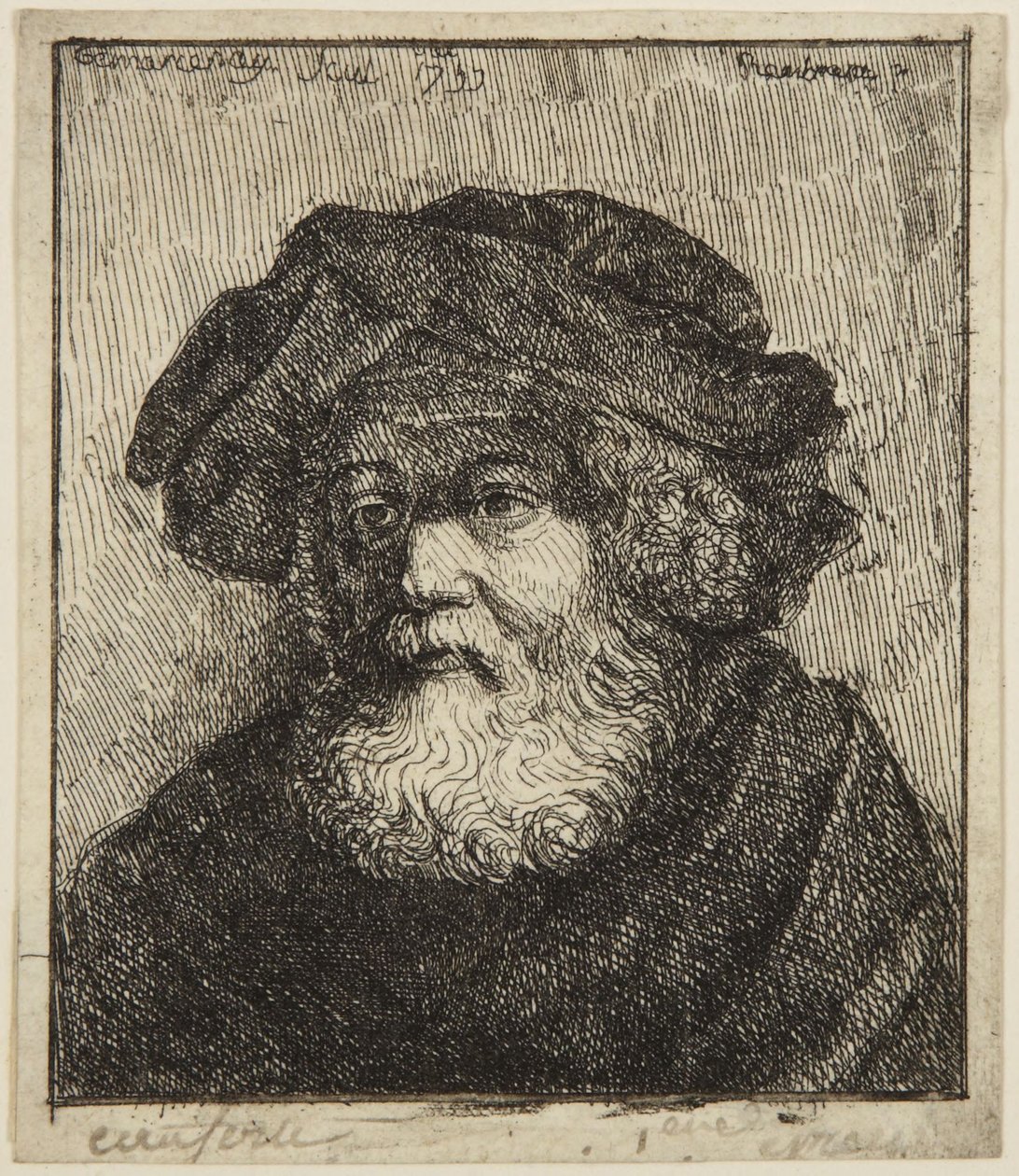 Vecchio con berretto da Rembrandt van Rijn