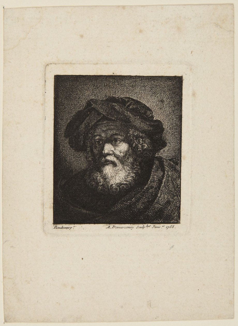 Vecchio con berretto da Rembrandt van Rijn