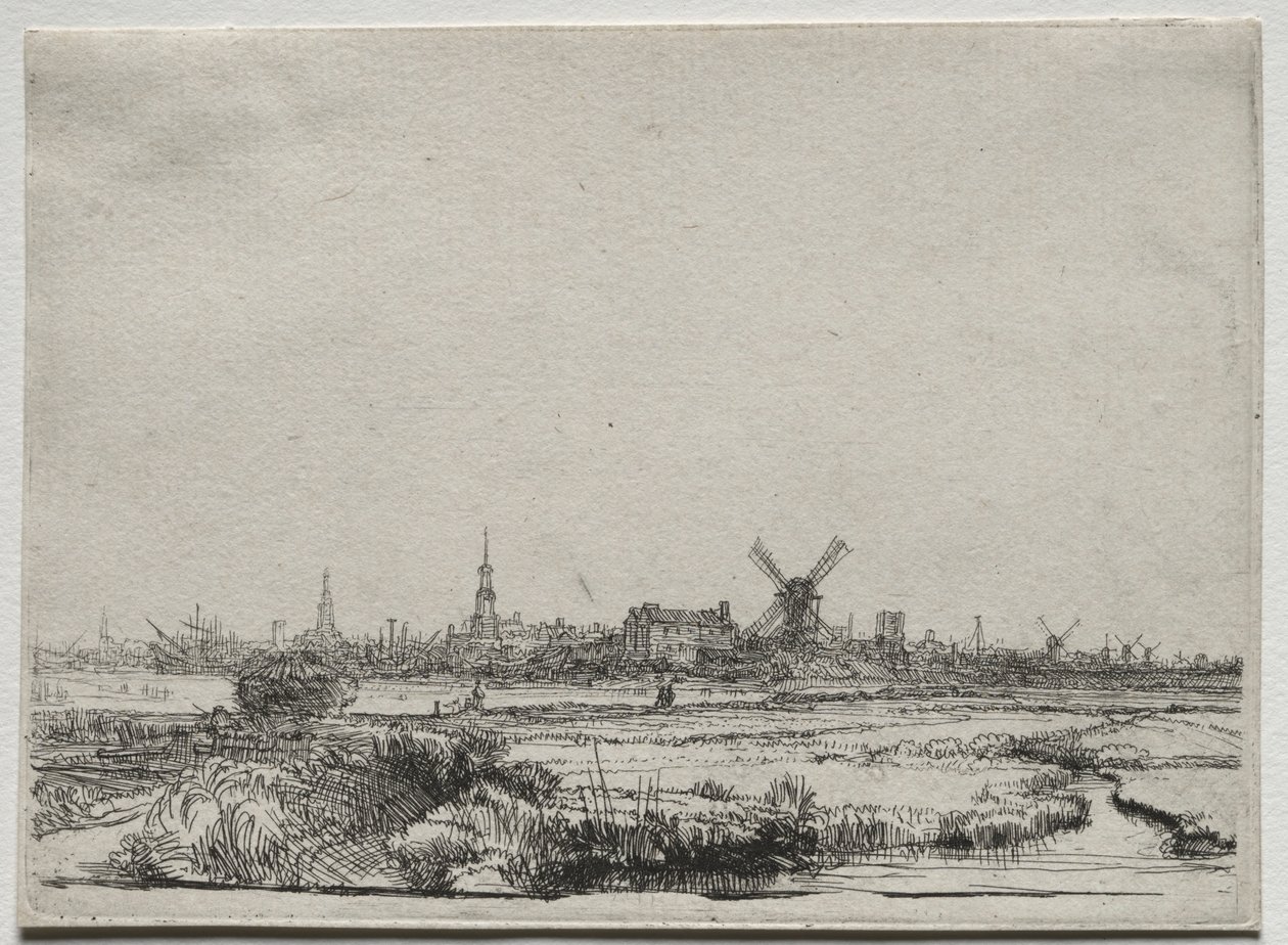 Veduta di Amsterdam da nord-ovest, c. 1640 da Rembrandt van Rijn