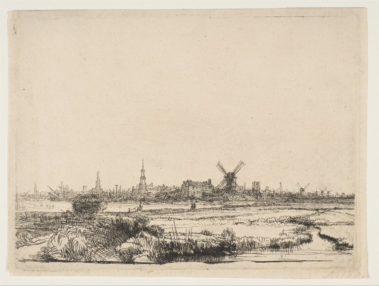 Veduta di Amsterdam da nord-ovest, ca. 1640 da Rembrandt van Rijn