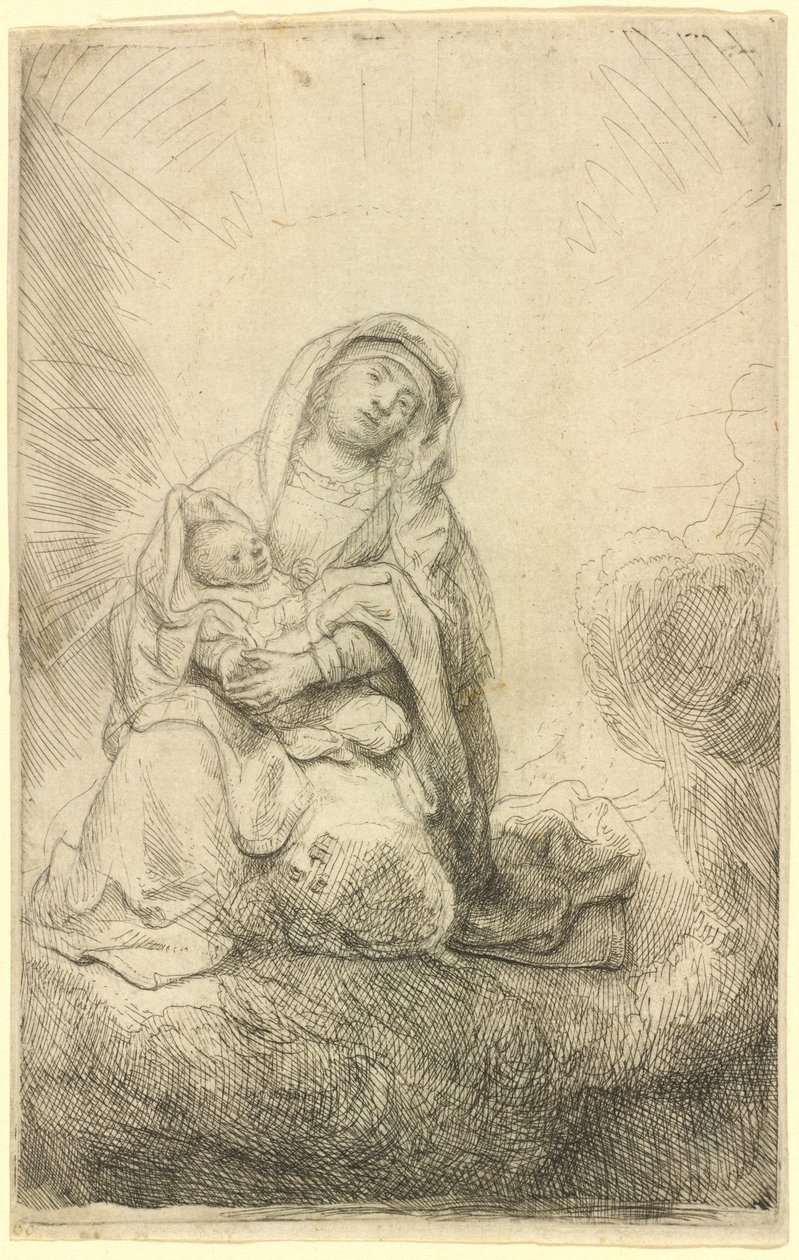 Vergine e Bambino tra le Nuvole da Rembrandt van Rijn