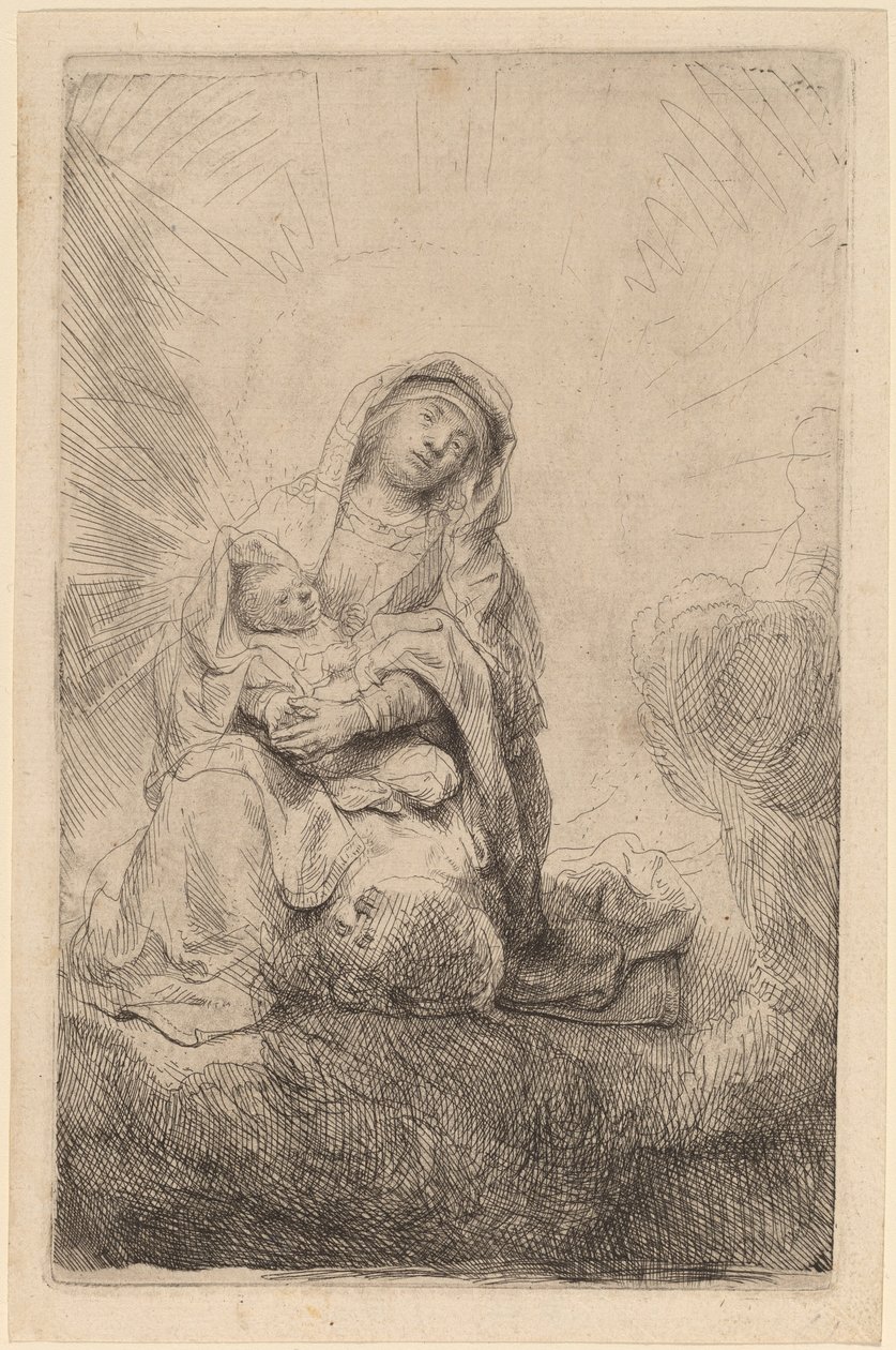 Vergine e Bambino tra le Nuvole da Rembrandt van Rijn