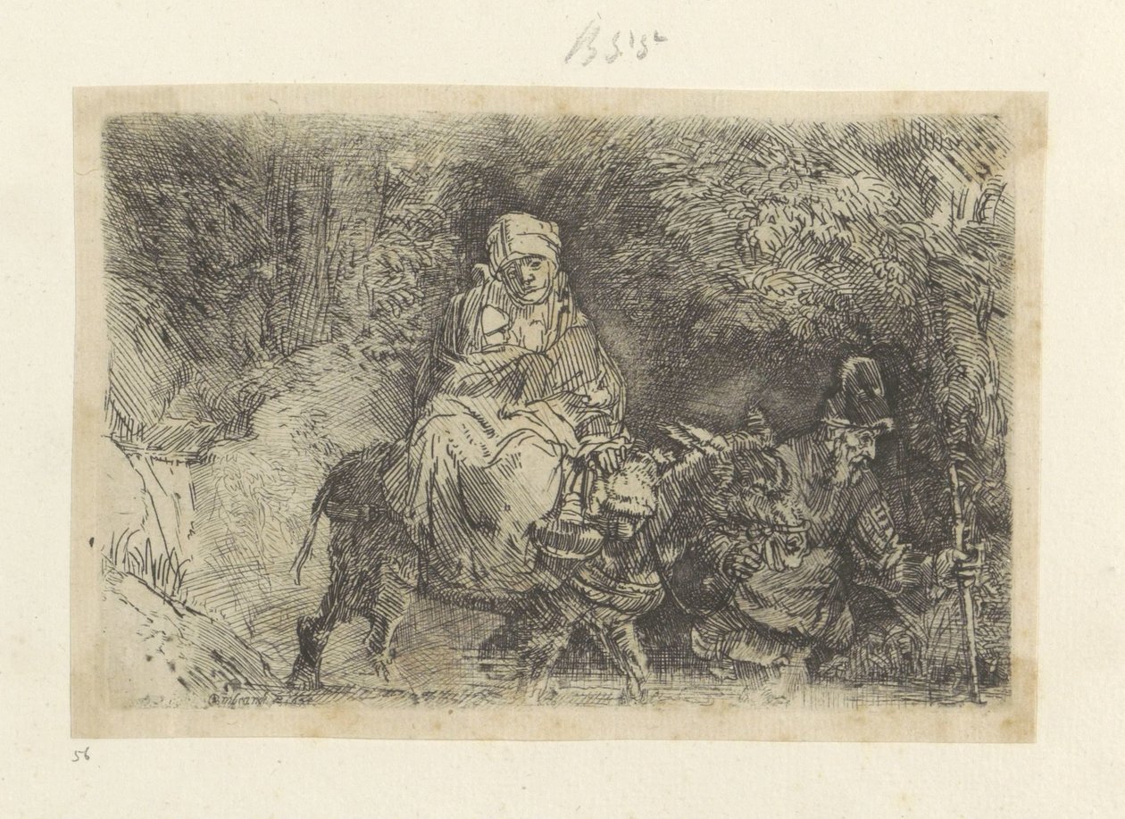 Fuga in Egitto: attraversamento di un ruscello da Rembrandt van Rijn