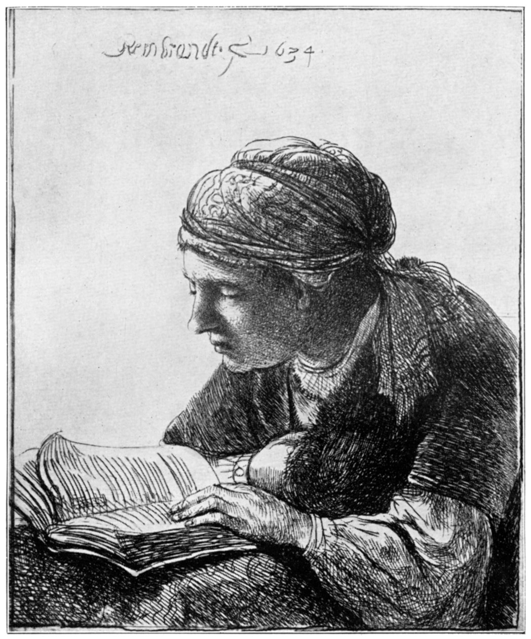 Donna che legge, 1634, 1912 da Rembrandt van Rijn