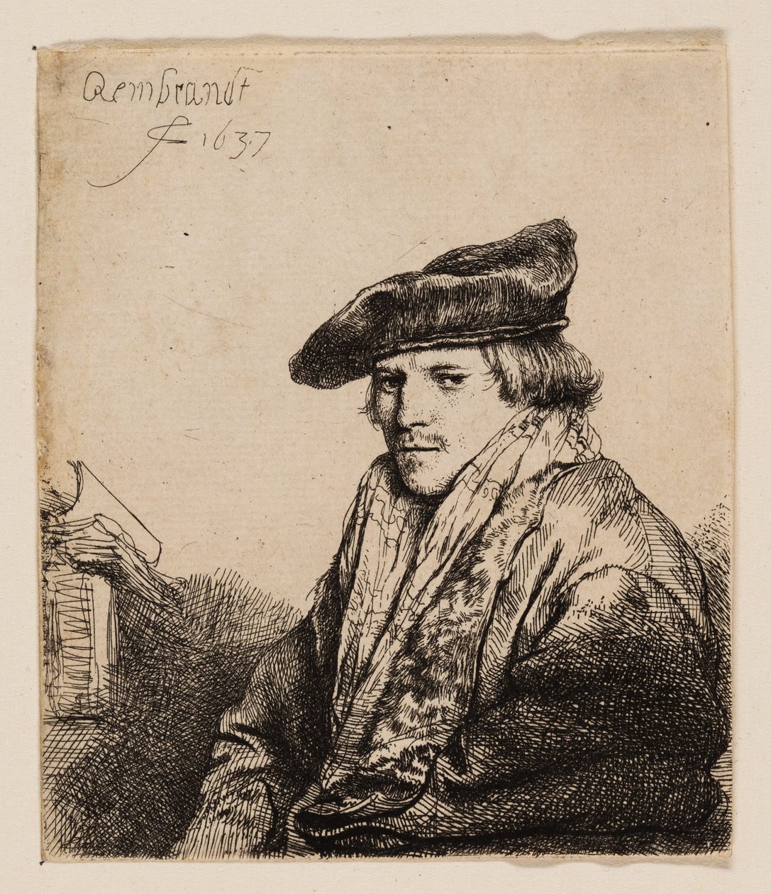 Giovane uomo con berretto di velluto (Petrus Sylvius?) da Rembrandt van Rijn