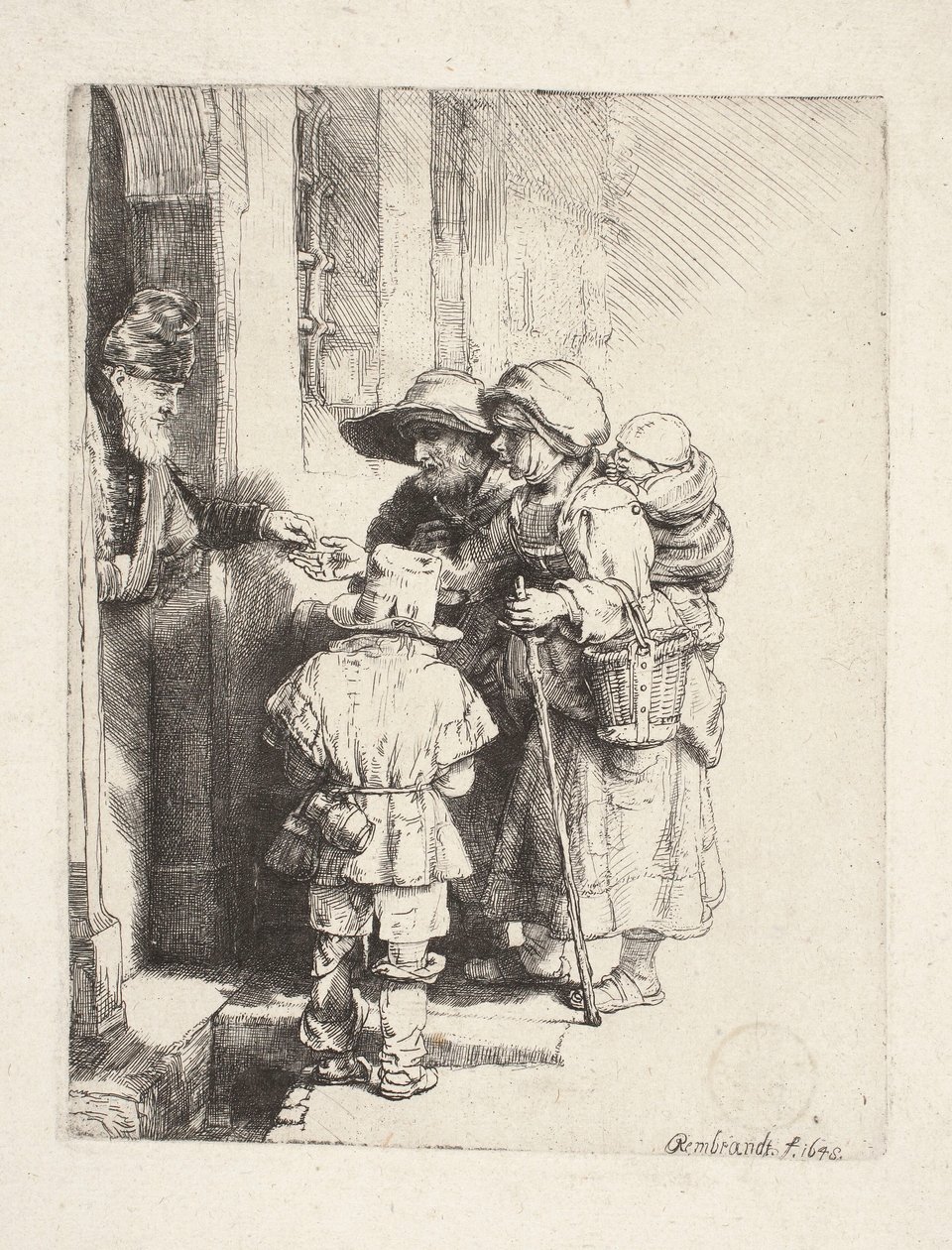 Mendicanti che ricevono l