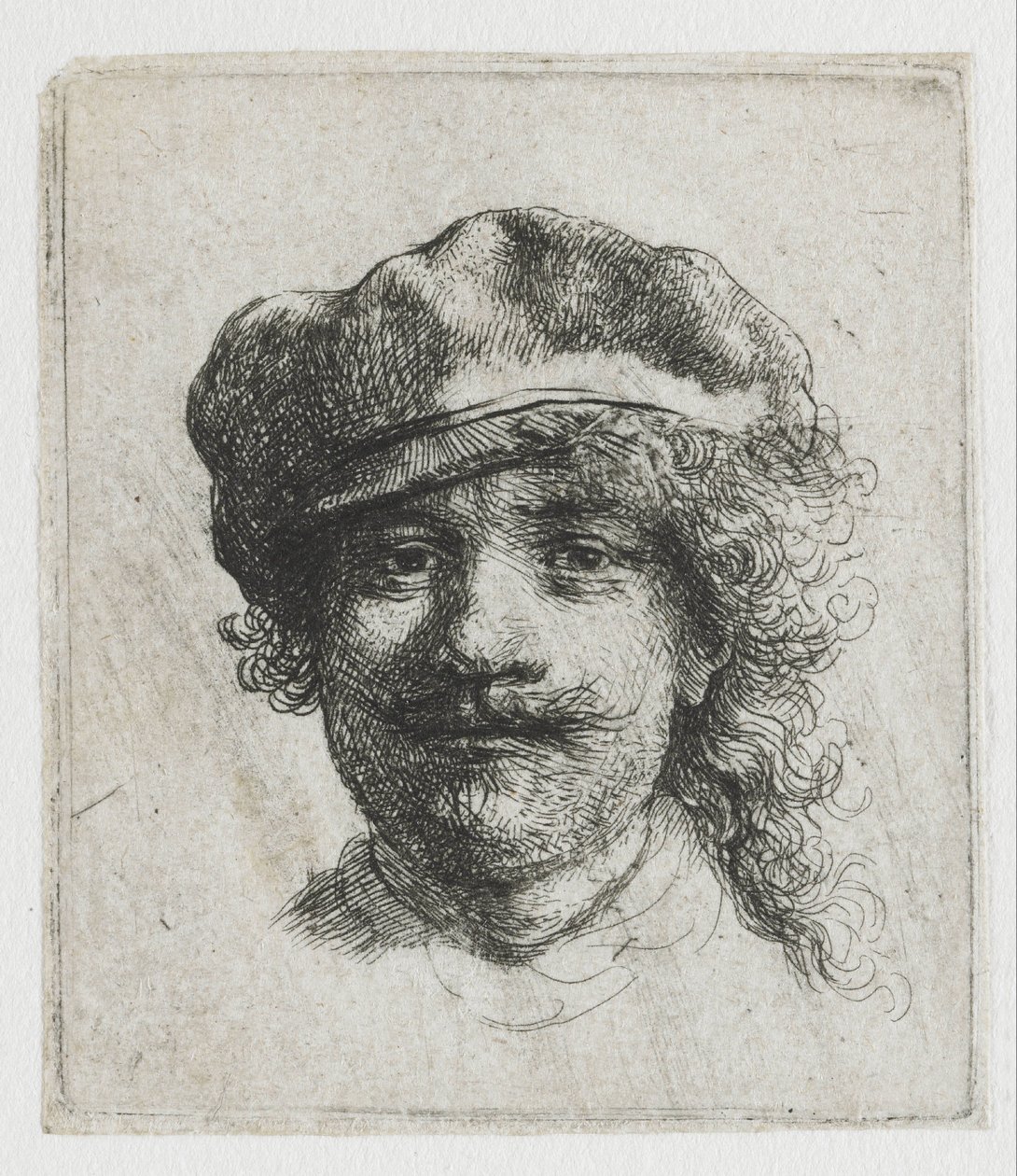 Autoritratto con berretto da Rembrandt van Rijn