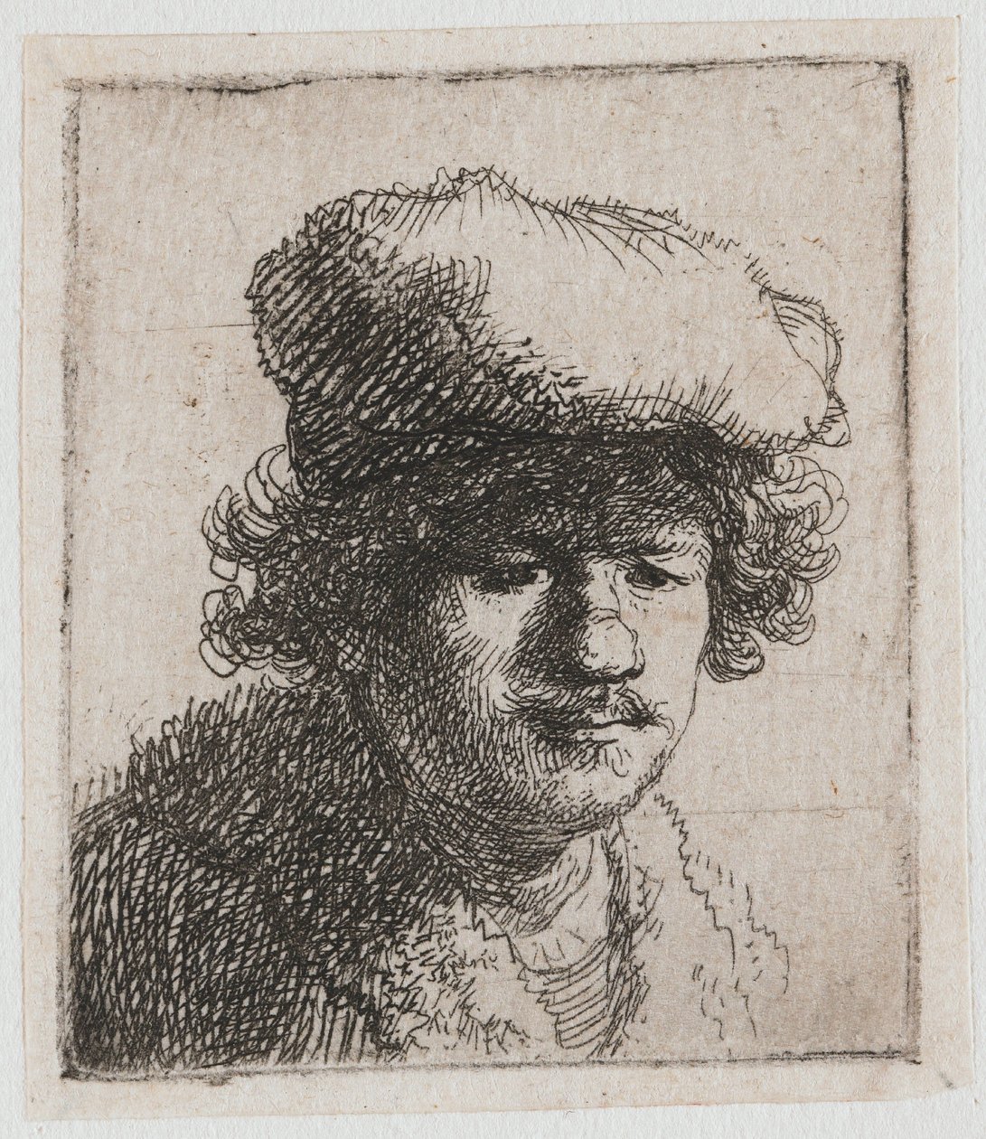 Autoritratto con il berretto tirato in avanti da Rembrandt van Rijn