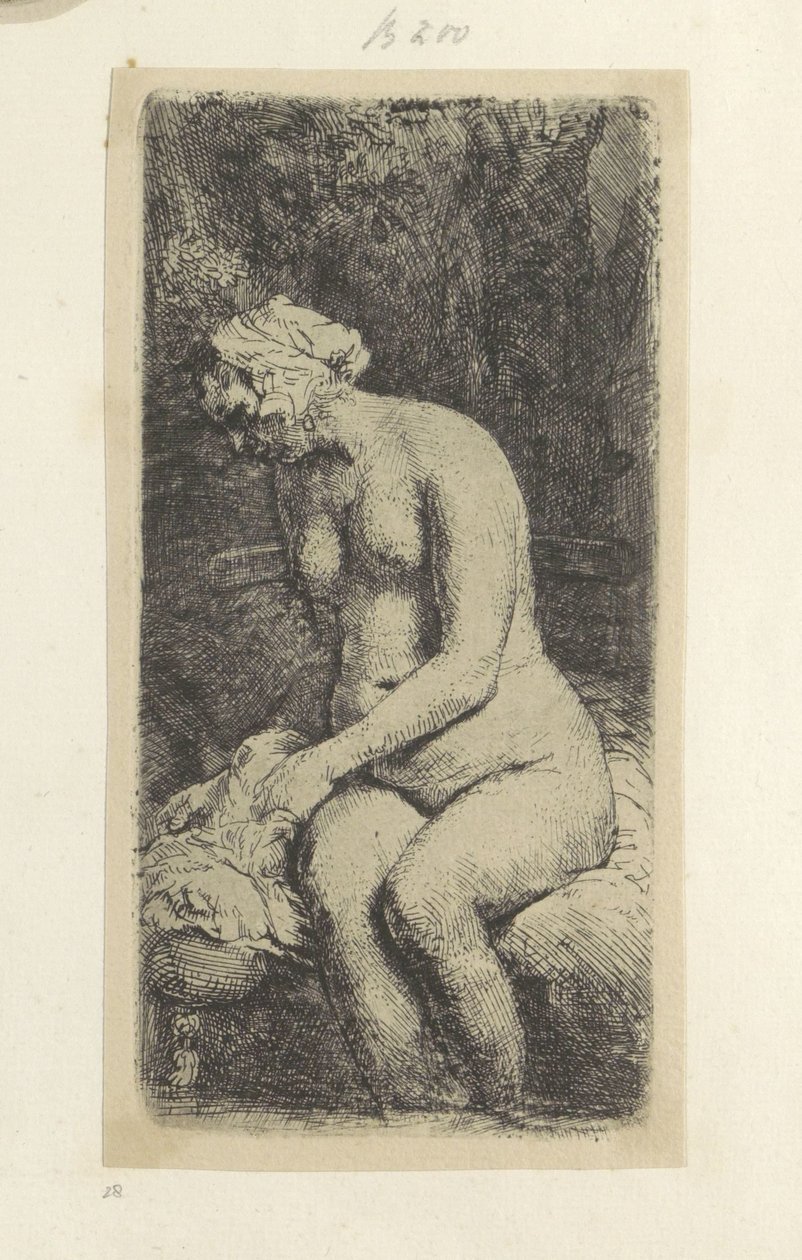 Donna nuda seduta da Rembrandt van Rijn