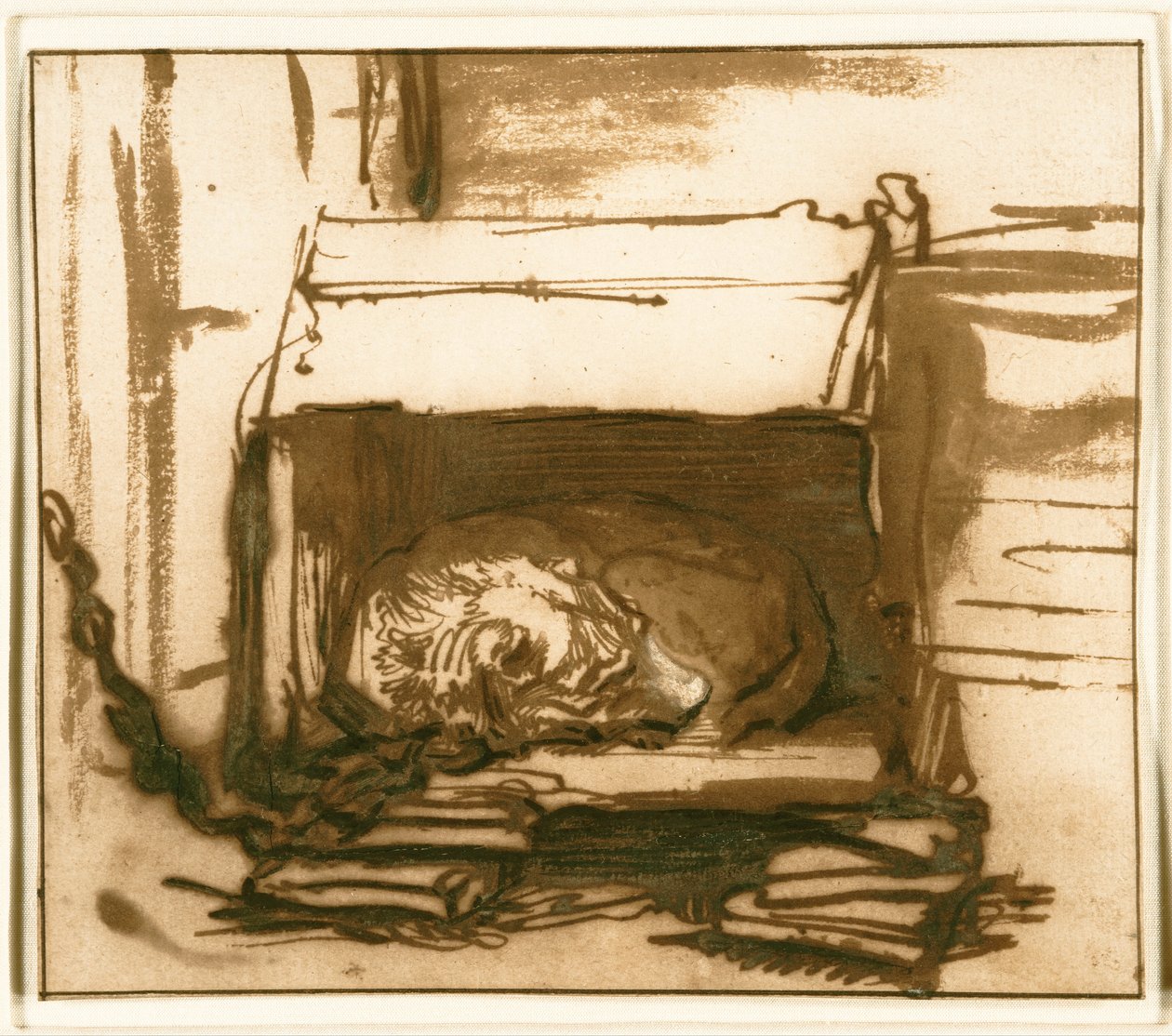 Cane da guardia che dorme da Rembrandt van Rijn