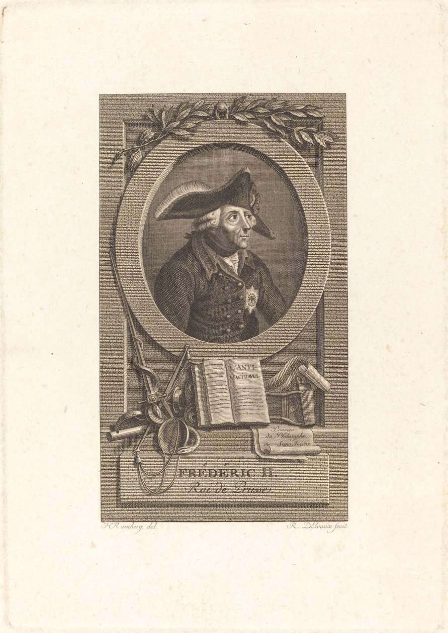 Federico il Grande, Re di Prussia da Remi Henri Joseph Delvaux after Johann Heinrich Ramberg