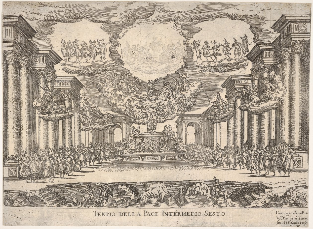 Sesto intermezzo: tempio della pace, dalla serie S..., 1608 da Remigio Cantagallina