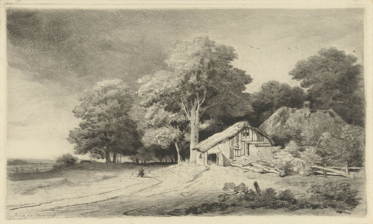Fattoria lungo una strada da Remigius Adrianus Haanen