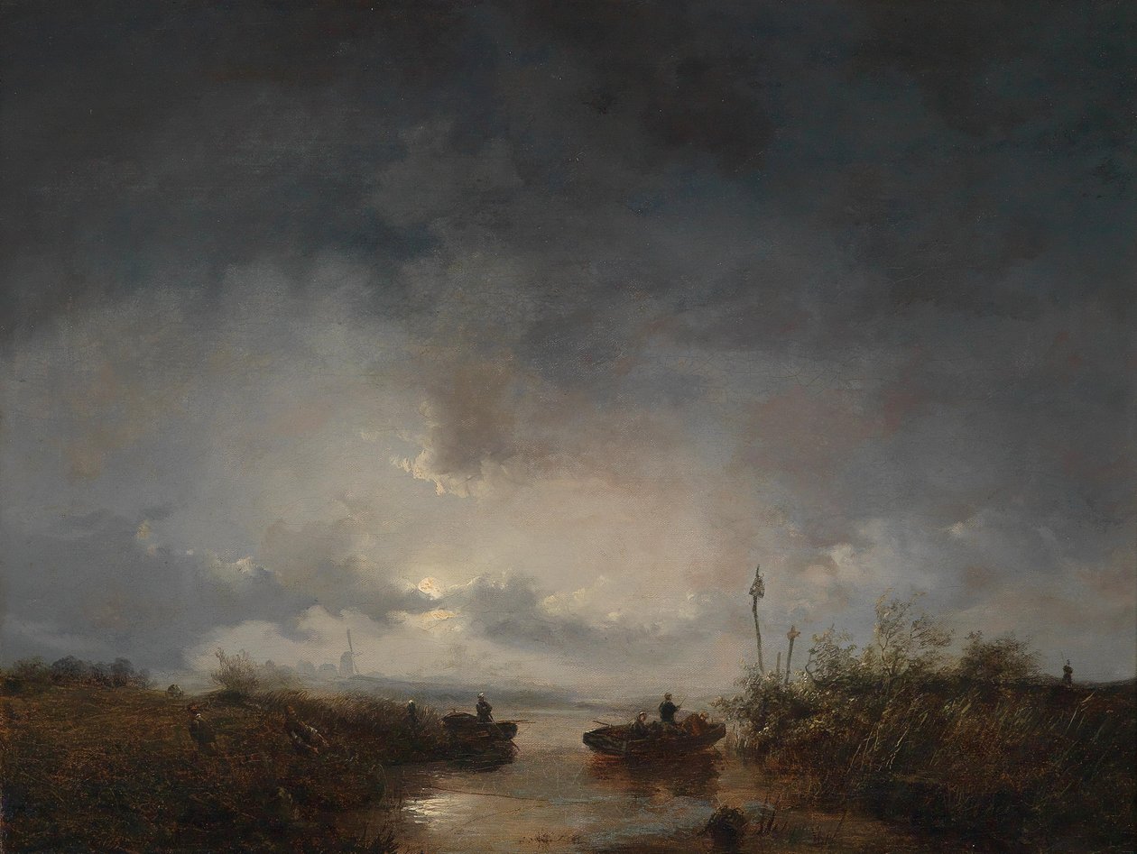 Pescatori in una notte di luna da Remigius Adrianus Haanen