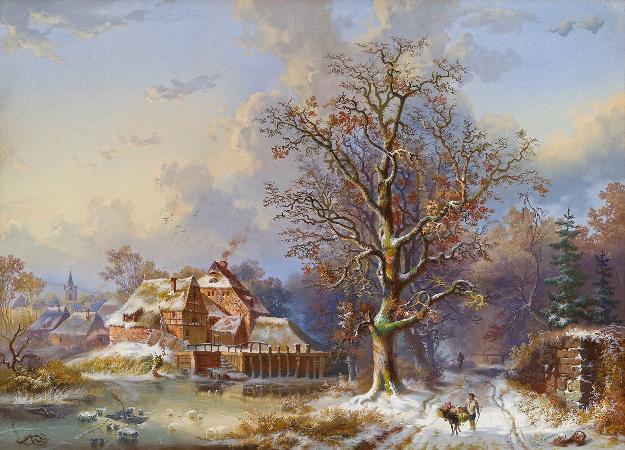 Villaggio in inverno da Remigius Adrianus Haanen