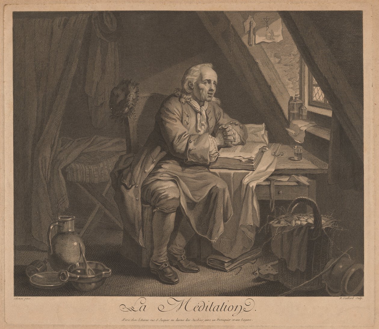 La meditazione da René Gaillard, after Johann Eleazar Schenau