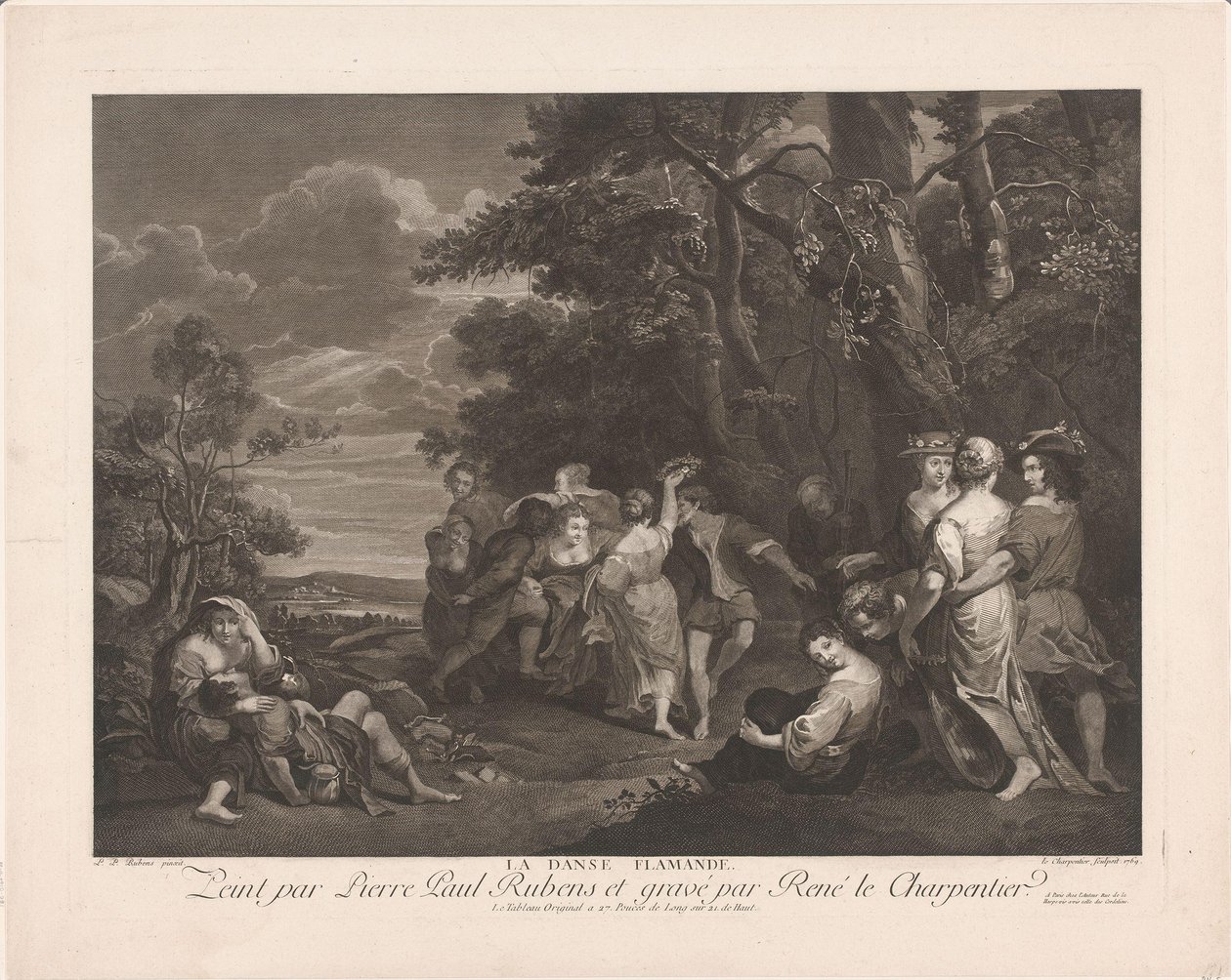 Paesaggio con figure danzanti da René Jacques Le Charpentier