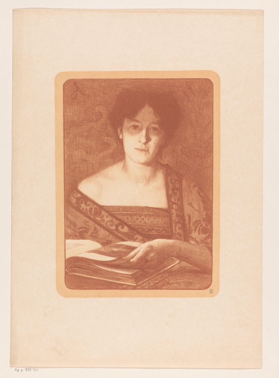 Donna che sfoglia un libro da René Janssens